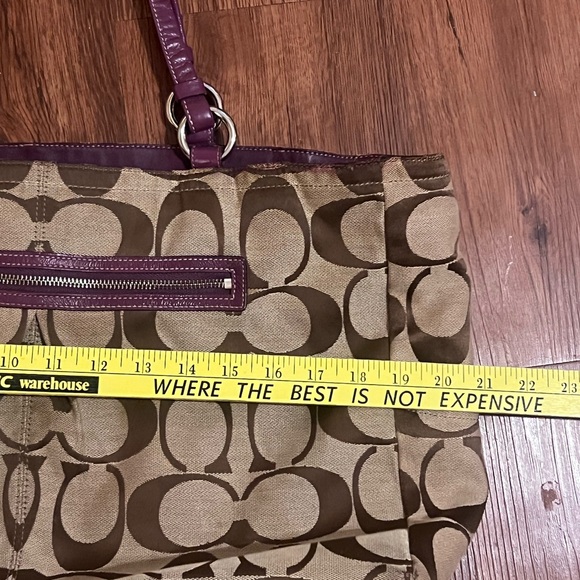 Coach Tan and Purple Signature Tote main image 10
